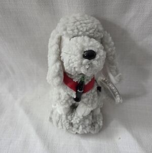 1998 Coke Coca Cola Gray Poodle Puppy Dog Plush 6" Tall
